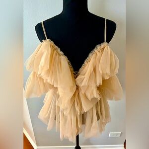 Tulle cream top